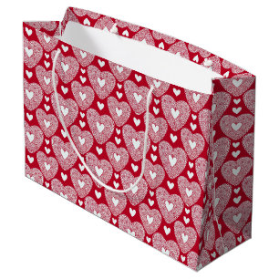 Bolsa De Regalo Grande Patrón romántico El día de San Valentín del corazó