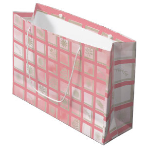 Bolsa De Regalo Grande Patrón rosa cuadrado