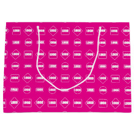 Bolsa De Regalo Grande Patrón simple de logotipo corporativo rosa blanco 