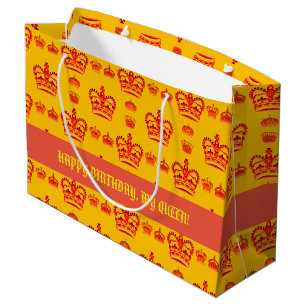 Bolsa De Regalo Grande Patrón sin foco Coronas de color rojo del rey
