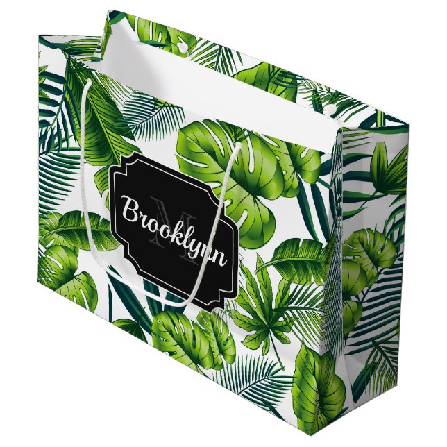 Bolsa De Regalo Grande Patrón tropical (Angulo Anverso)