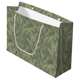 Bolsa De Regalo Grande Patrón verde esmeralda y oro Art Deco