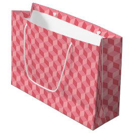 BOLSA DE REGALO GRANDE PATRONES DE CUBO GEOMÉTRICO DE COLOR ROSA PASTEL