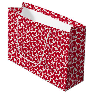 BOLSA DE REGALO GRANDE PATRONES DE PAISLEY ROJO Y BLANCO