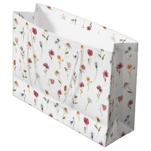 Bolsa De Regalo Grande Patrulla de flores silvestres de la primavera de a