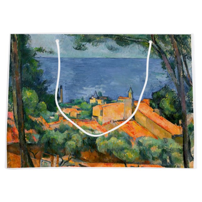 Bolsa De Regalo Grande Paul Cezanne - Estaque con techos rojos (Anverso)