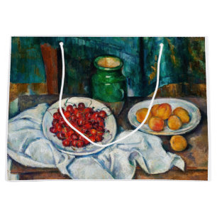 Bolsa De Regalo Grande Paul Cezanne - Todavía la vida con cerezas y guiso