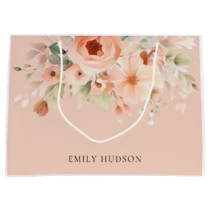 Bolsa De Regalo Grande Peach Boho Floral