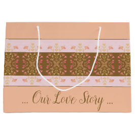 Bolsa De Regalo Grande Peach con rosa