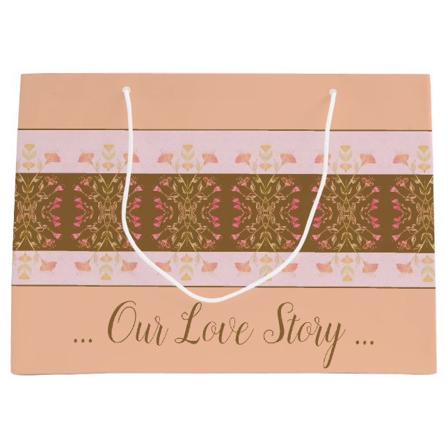 Bolsa De Regalo Grande Peach con rosa (Anverso)