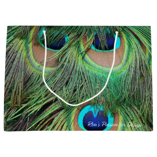 Bolsa De Regalo Grande Peacock Feathers 3 (Anverso)