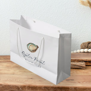 Bolsa De Regalo Grande Pearl & Oyster de acuarela costera