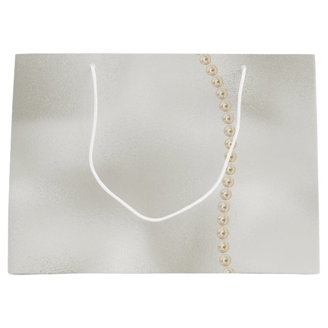 Bolsa De Regalo Grande Pearls White Luxe (Anverso)