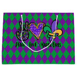 BOLSA DE REGALO GRANDE PEAVE LOVE MARDI GRAS PURPLE GREEN GOLD
