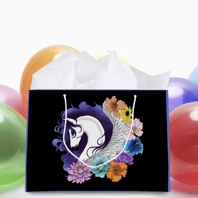 Bolsa De Regalo Grande Pegasus Floral Negro (Subido por el creador)