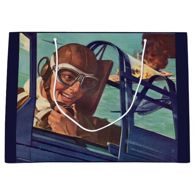 Bolsa De Regalo Grande Pelea de perros en la Segunda Guerra Mundial de lo (Anverso)