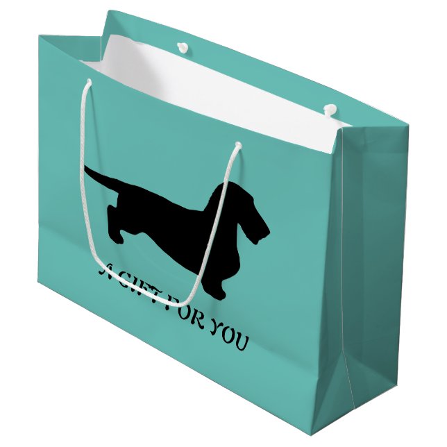Bolsa De Regalo Grande Pelo duro de Dachshund - Silhouette 1 (Angulo Anverso)