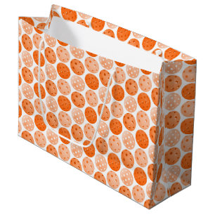 Bolsa De Regalo Grande Pelota de pelotas, bolas de bolas de Naranja en bl