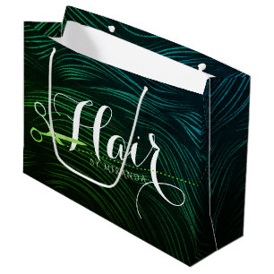 Bolsa De Regalo Grande Peluquero Estilista De Belleza Tijeras Verde Dorad