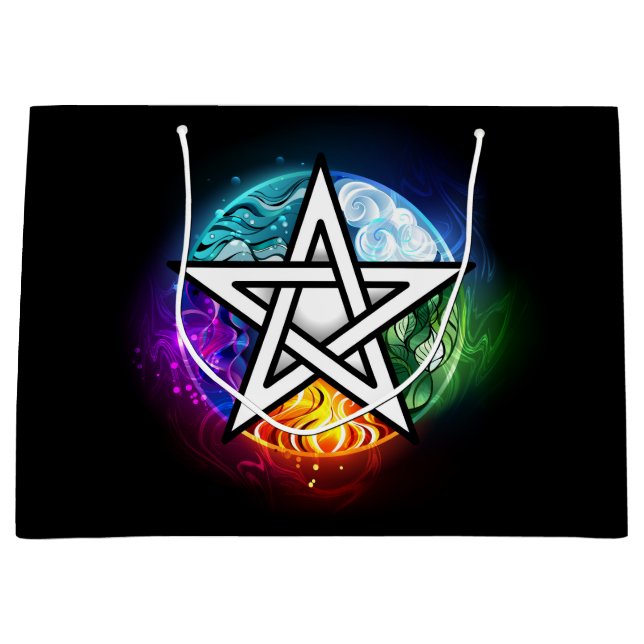 Bolsa De Regalo Grande Pentagrama de Wiccan (Anverso)