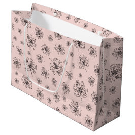 Bolsa De Regalo Grande peonías delicadas.