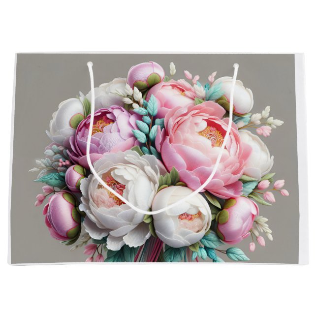 Bolsa De Regalo Grande peonías Pastel, de Natasha Us (Anverso)