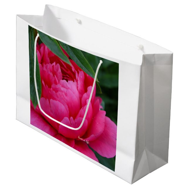 Bolsa De Regalo Grande Peony rosado de Bashful (Angulo Anverso)