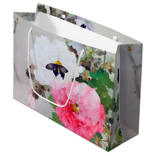 Bolsa De Regalo Grande Peony y Mariposa (detalle), Watanabe Seitei