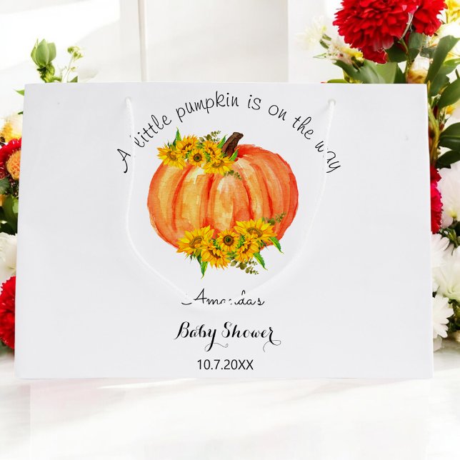 Bolsa De Regalo Grande Pequeña Baby Shower de calabaza (Subido por el creador)