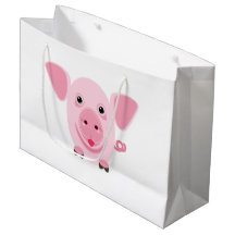 Pequeño cerdo rosa feliz y lindo