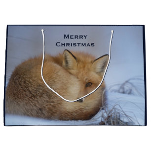 Bolsa De Regalo Grande Pequeño Fox Maldita Foto De Invierno