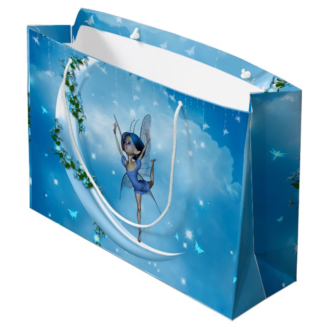 Bolsa De Regalo Grande Pequeño hada bailando en la luna (Angulo reverso)