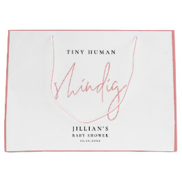 Bolsa De Regalo Grande Pequeño humano rosado minimalista Shindig Baby Sho