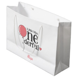 Bolsa De Regalo Grande Pequeño Sr. Onemaravilloso Feliz Cumpleaños Rosa