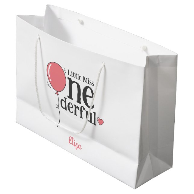 Bolsa De Regalo Grande Pequeño Sr. Onemaravilloso Feliz Cumpleaños Rosa (Angulo Anverso)