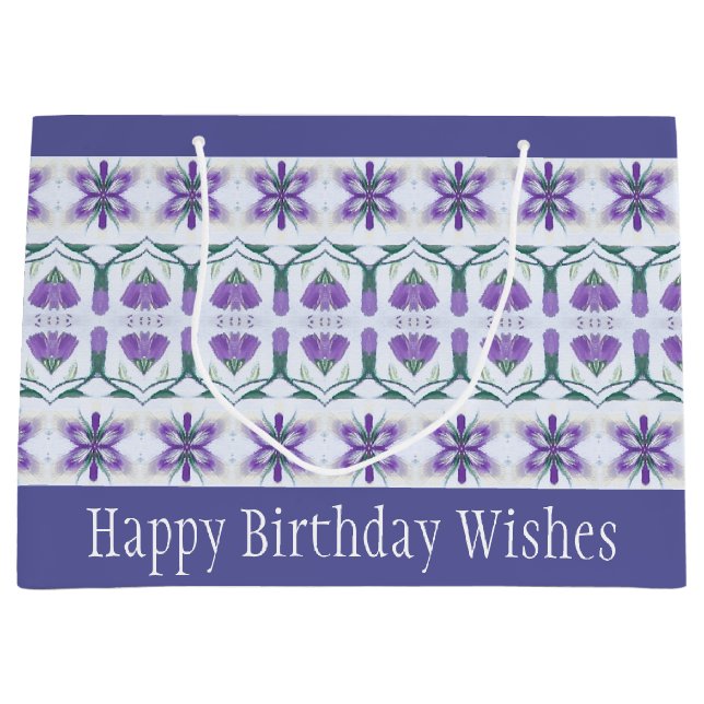 Bolsa De Regalo Grande Periwinkle Floral Acentuado (Anverso)