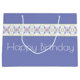 Bolsa De Regalo Grande Periwinkle Floral Moderno