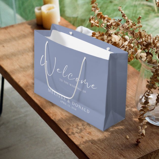 Bolsa De Regalo Grande Periwinkle Flowers Boho Boda de bienvenida (Subido por el creador)