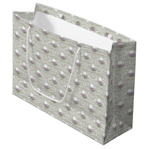 Bolsa De Regalo Grande Perlas y encaje