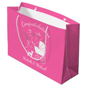 Bolsa De Regalo Grande Perro Chihuahua Chica rosa Baby Shower