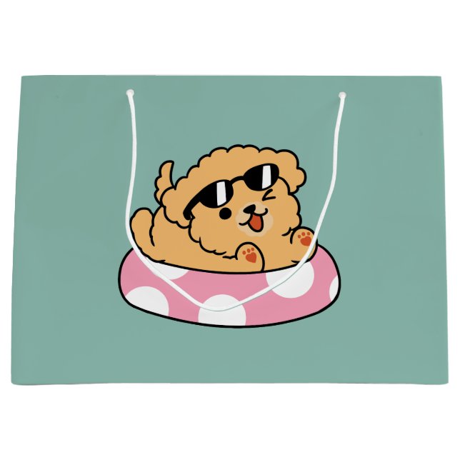 Bolsa De Regalo Grande Perro de la Vibes de Verano - Cachorro flotante co (Anverso)