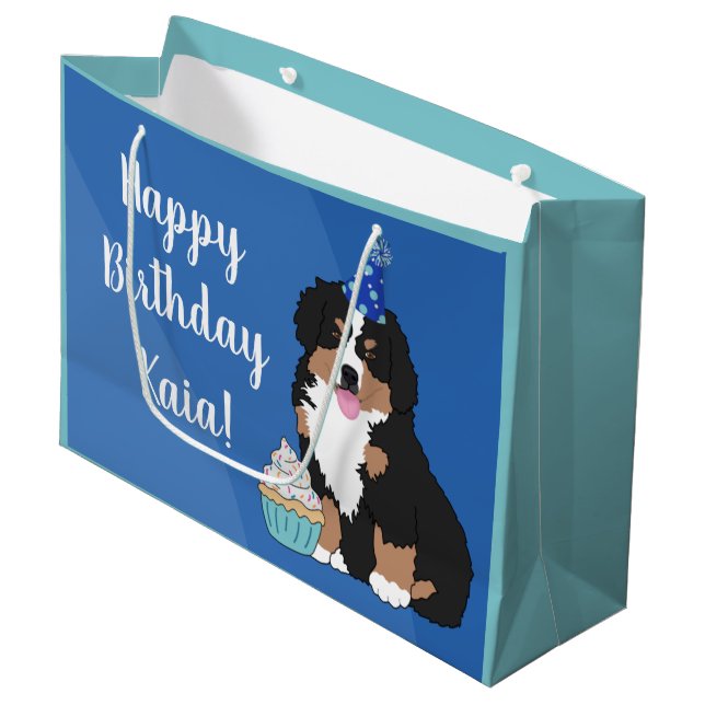 Bolsa De Regalo Grande Perro de montaña de Bernese (Angulo Anverso)