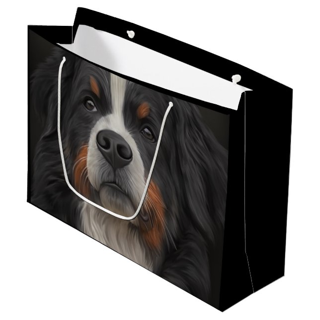 Bolsa De Regalo Grande Perro de montaña de Bernese (Angulo Anverso)
