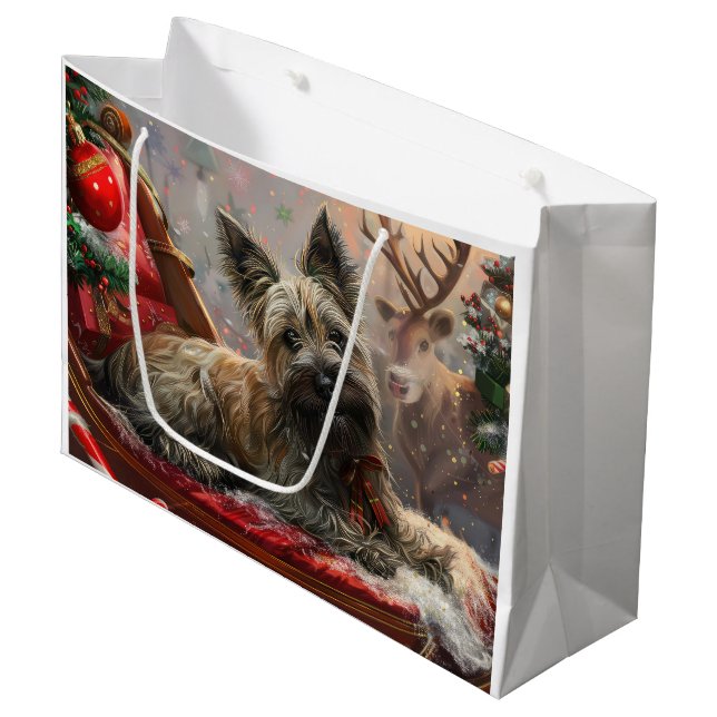 Bolsa De Regalo Grande Perro Terrier Skye Navidad Festiva (Angulo Anverso)