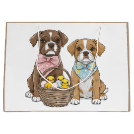 Bolsa De Regalo Grande Perros Boxer de Pascua