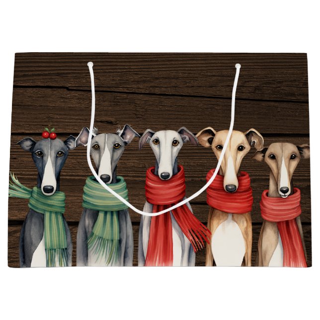 Bolsa De Regalo Grande Perros de Greyhound cortos en escarbas (Anverso)