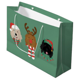 Bolsa De Regalo Grande Perros Goldendoodle de Navidad