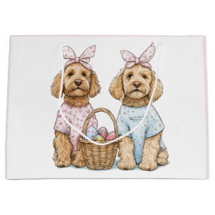 Bolsa De Regalo Grande Perros Goldendoodle de Pascua