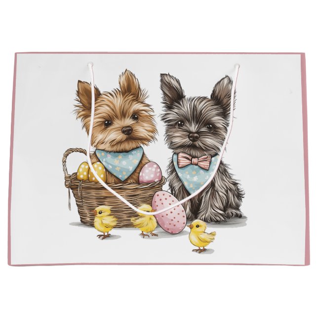 Bolsa De Regalo Grande Perros Terrier de Easter Yorkshire (Anverso)