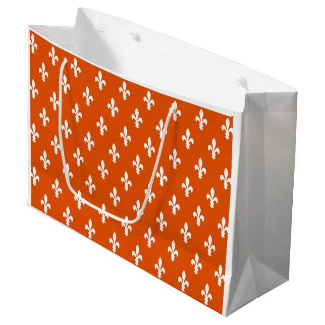 Bolsa De Regalo Grande Persimmon Victorian Fleur de Lys (Angulo Anverso)